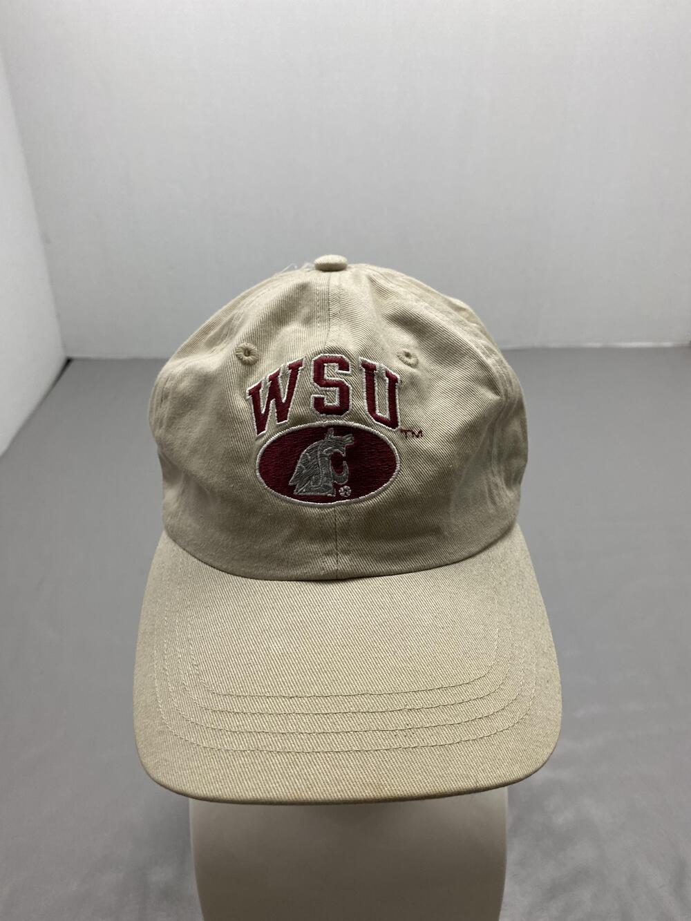 Hat Cap Strap Back One Size Beige GEAR FOR SPORTS WSU Logo Mens Adjustable